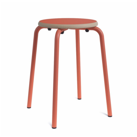 Tabouret bas en métal et bois - Tabcollège 2