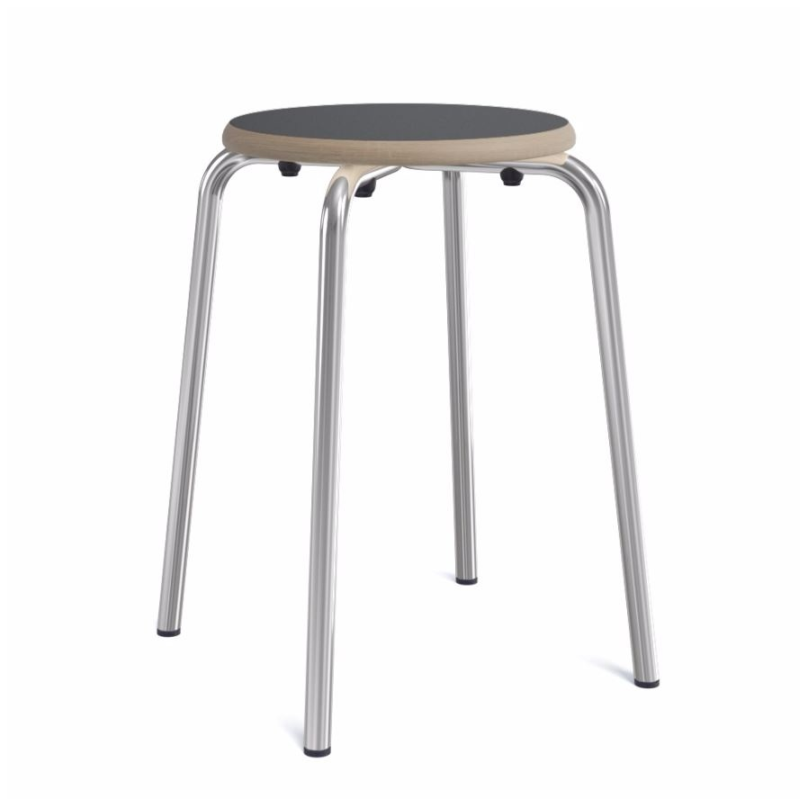 Tabouret bas en métal et bois - Tabcollège 3