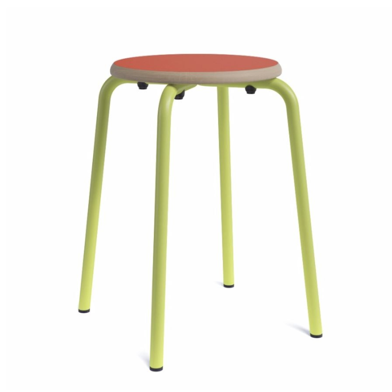 Tabouret bas en métal et bois - Tabcollège 4