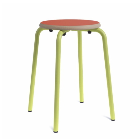 Tabouret bas en métal et bois - Tabcollège 4