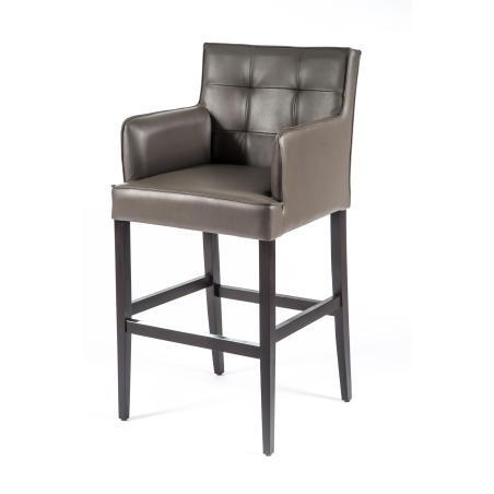 Tabouret bar moderne en vinyle et bois - BarDiem 2