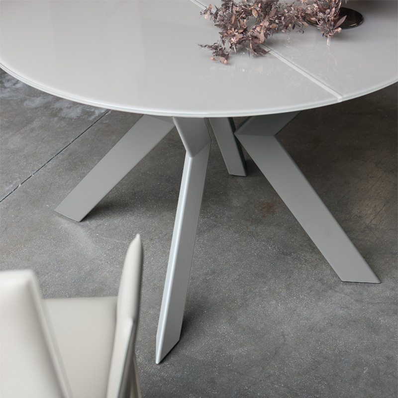 Table ronde extensible en verre et métal - Zoe rond