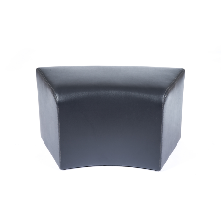 Pouf rectangulaire courbé noir en vinyl - Max C1-8