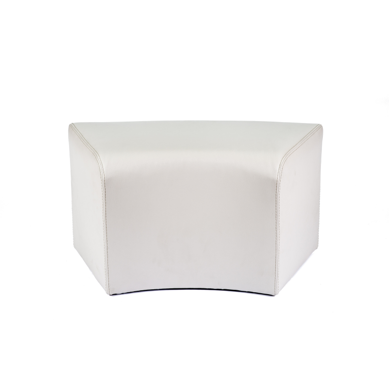 Pouf rectangulaire courbé blanc en vinyl - Max C1-8