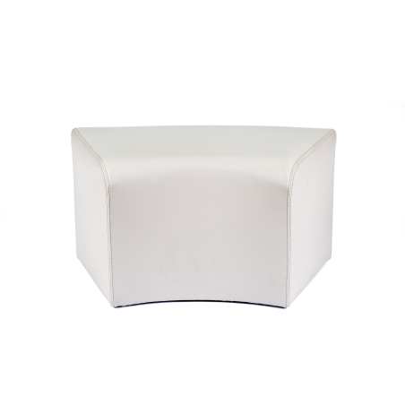 Pouf rectangulaire courbé blanc en vinyl - Max C1-8