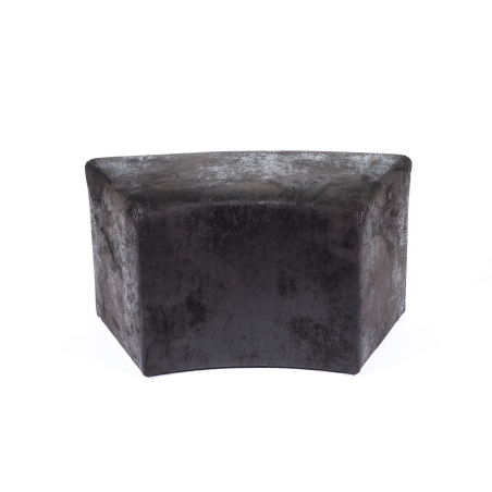 Pouf rectangule courbé contemporain noir en tissu - Max C1-8