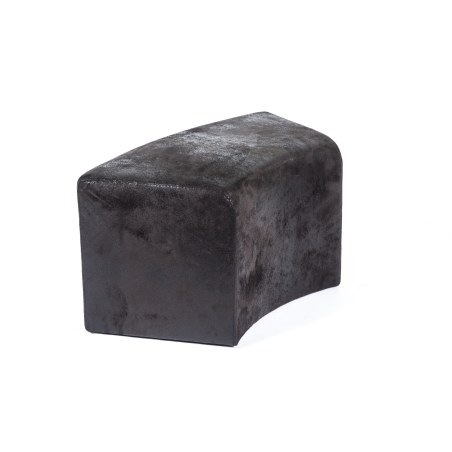 Pouf rectangule courbé noir en tissu - Max C1-8