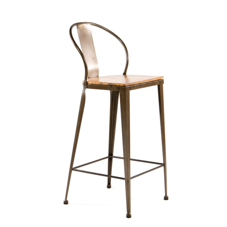 Tabouret industriel en métal et bois - TB 317