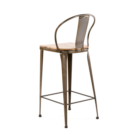 Tabouret style industriel vintage en métal et bois - TB 317