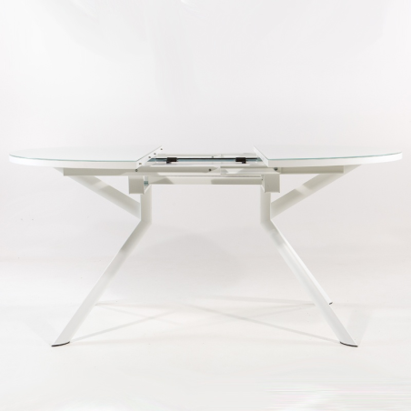 Table ronde en verre extensible blanc - Giove