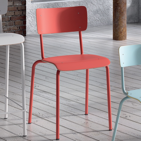 Chaise vintage métal et bois - Collège 1