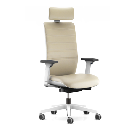 Fauteuil de direction en cuir avec roulettes - Wi-Max 2