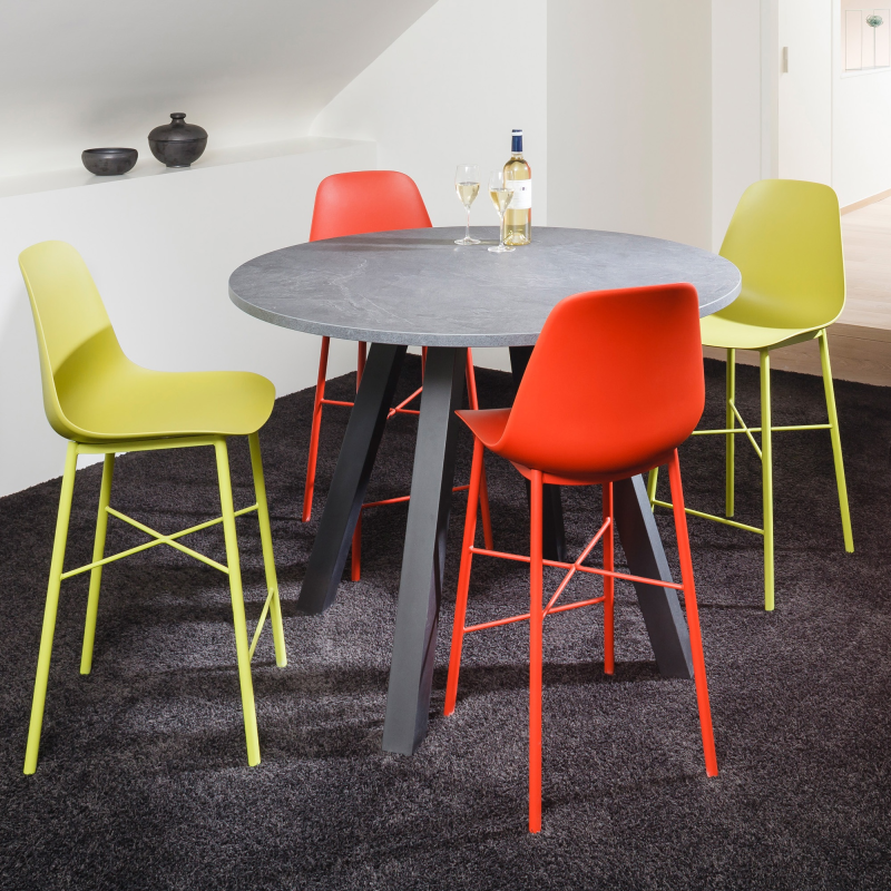 Tabouret snack moderne en polypropylène et métal - Cloe 15