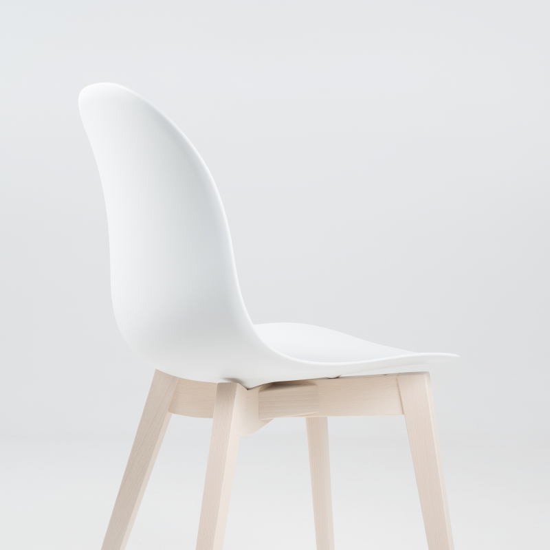 Chaise scandinave en polypropylène blanc et bois - 1665 Academy Connubia 7