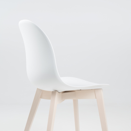 Chaise scandinave en polypropylène blanc et bois - 1665 Academy Connubia 7