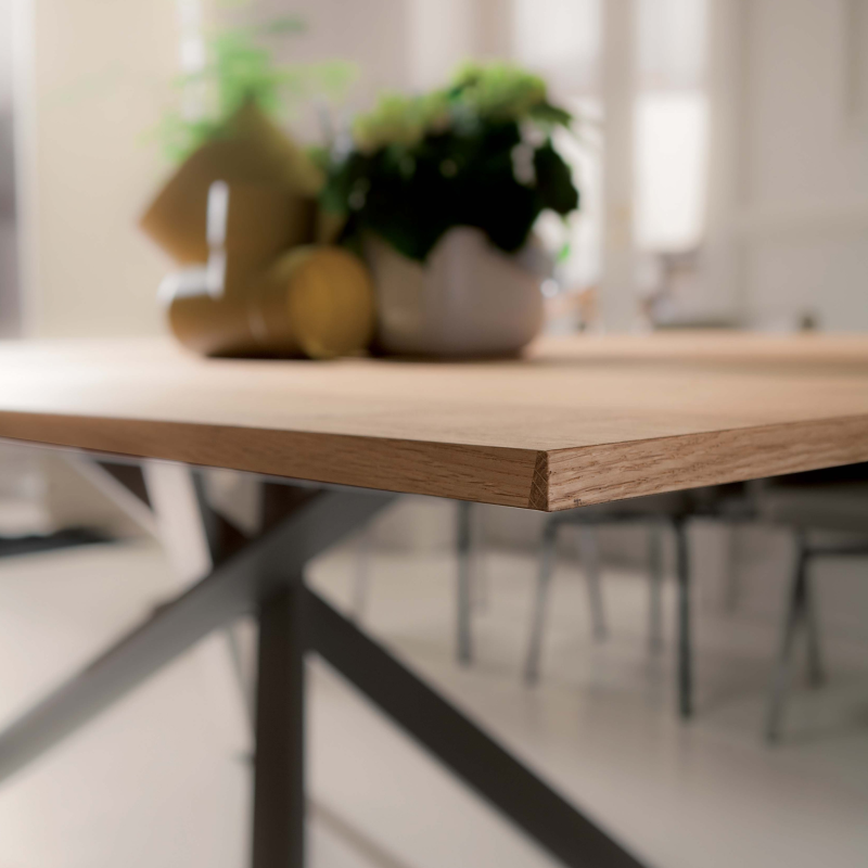 Table design rectangulaire extensible en bois et métal - 4x4 7