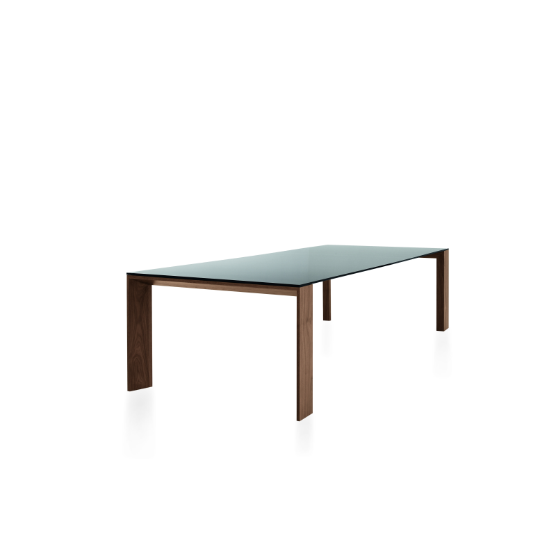 Table design rectangulaire en verre piétement bois - Toronto Sovet®