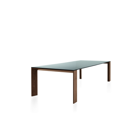 Table design rectangulaire en verre piétement bois - Toronto Sovet®