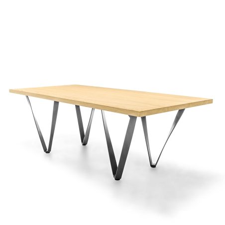 Table design en métal et bois - Wave 11