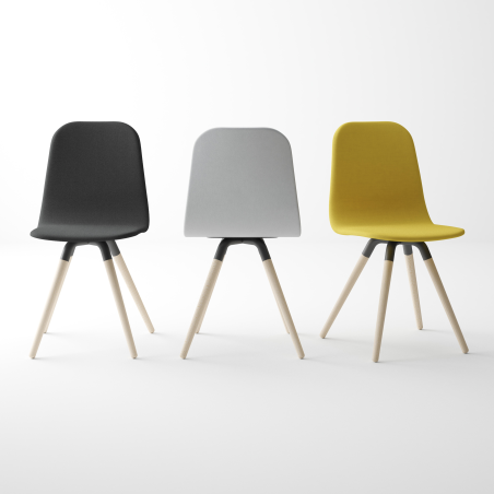 Chaise scandinave espagnole synthétique et bois - Nuba