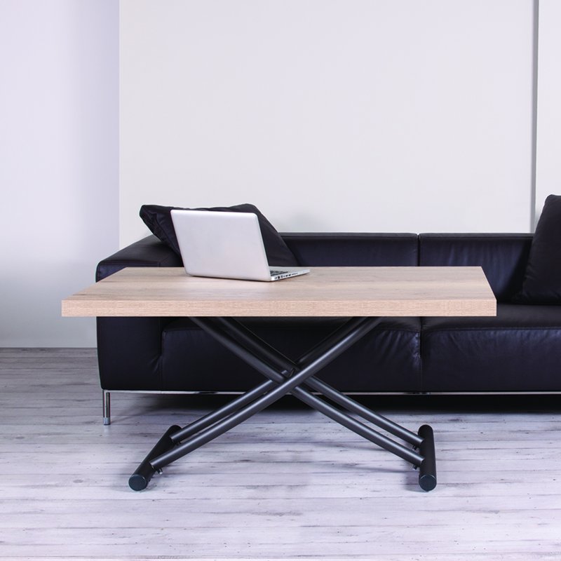 Table basse relevable en mélaminé chêne naturel N20 pieds graphite 11 - Géniale 2