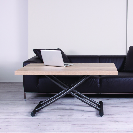 Table basse relevable en mélaminé chêne naturel N20 pieds graphite 11 - Géniale 2