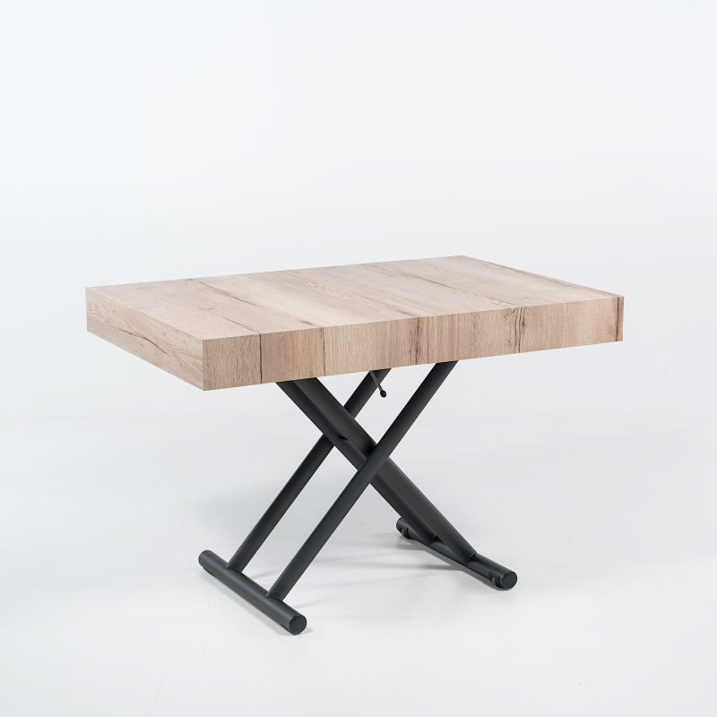Table relevable extensible en mélaminé natural halifax n20 piétement graphite m11  - Ulisse