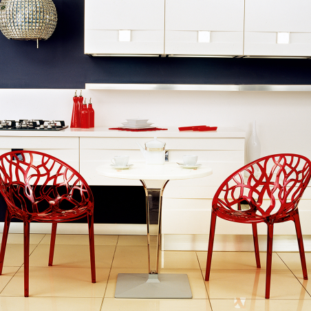 Table design ronde blanche - Ice