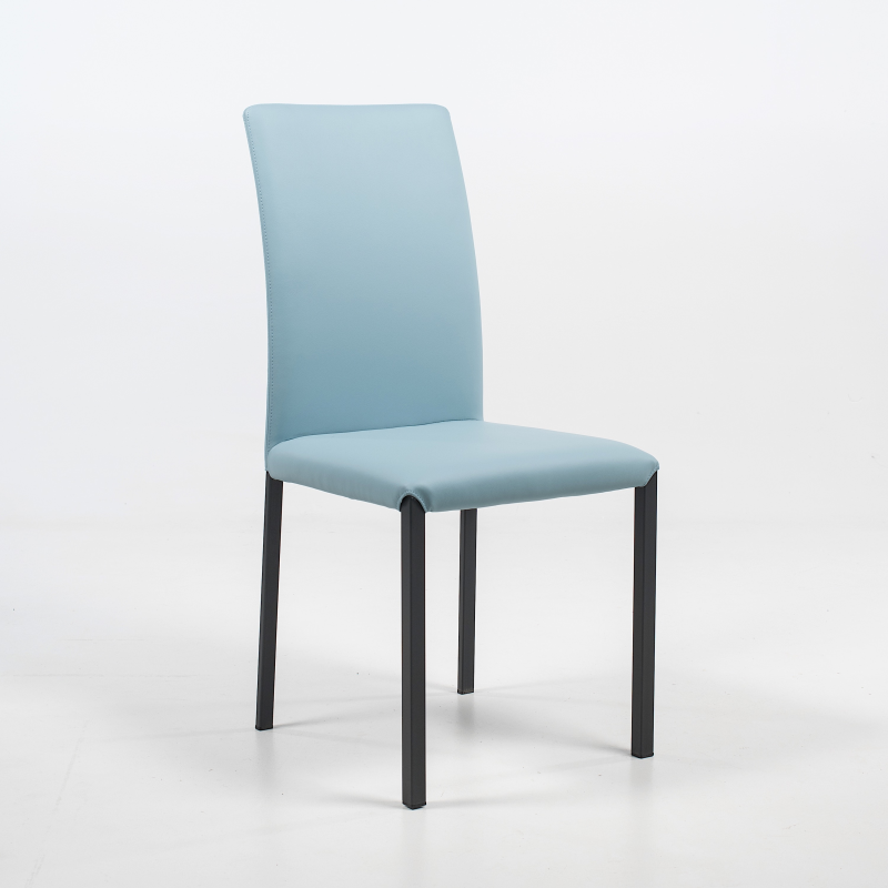 Marion H - Chaise de salle à manger contemporaine en synthétique et métal