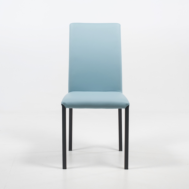 Marion H - Chaise de salle à manger contemporaine en synthétique et métal