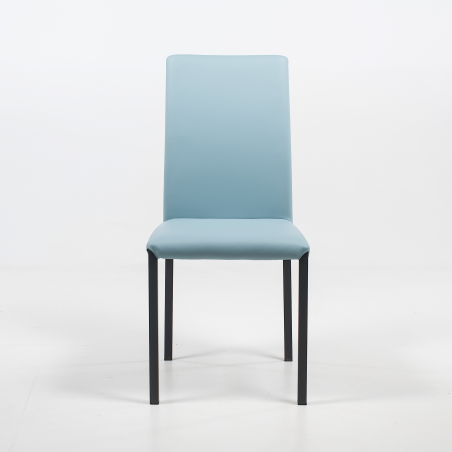 Marion H - Chaise de salle à manger contemporaine en synthétique et métal