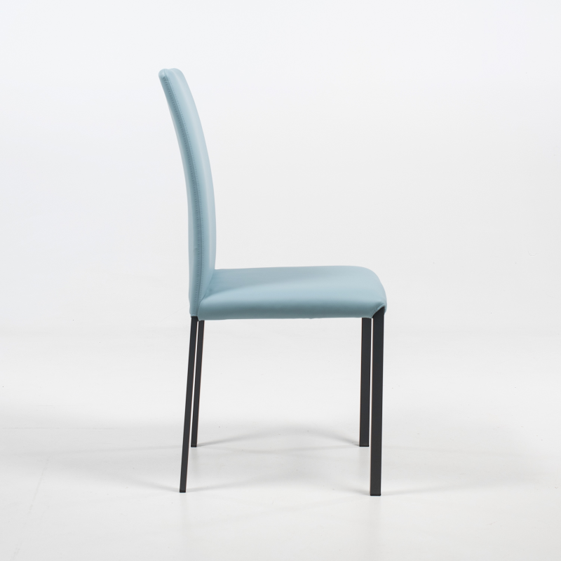 Marion H - Chaise de salle à manger contemporaine en synthétique et métal