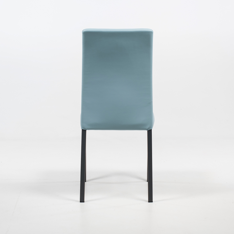 Marion H - Chaise de salle à manger contemporaine en synthétique et métal