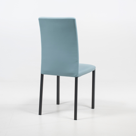 Marion H - Chaise de salle à manger contemporaine en synthétique et métal