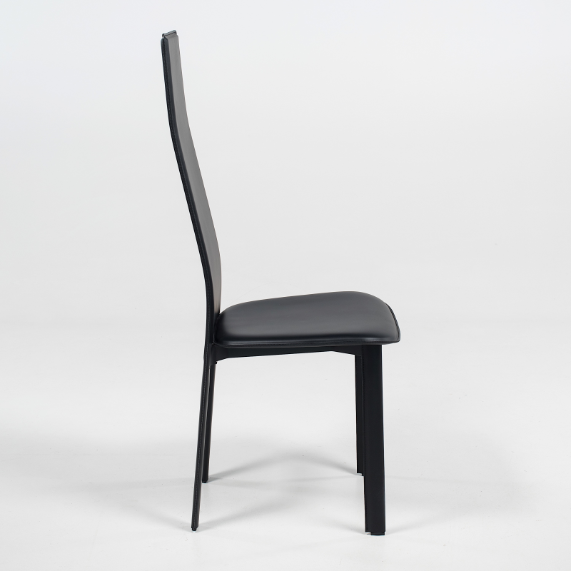 Chaise contemporaine en croûte de cuir - Chris