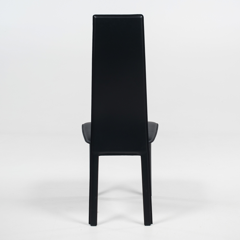 Chaise de salle à manger contemporaine en croûte de cuir italienne - Chris