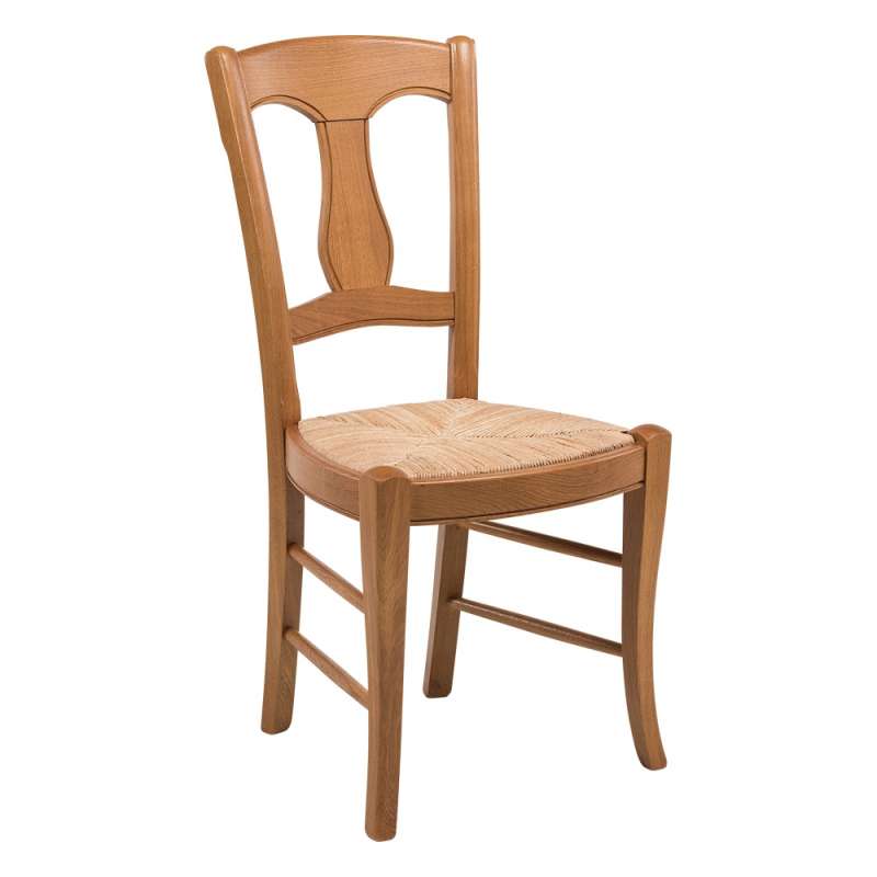 Chaise rustique en paille de seigle et chêne massif  263  4pieds.com
