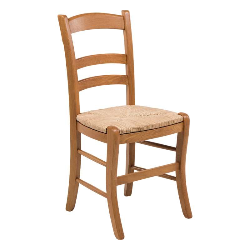 Chaise rustique en chêne et paille de seigle  370  4pieds.com