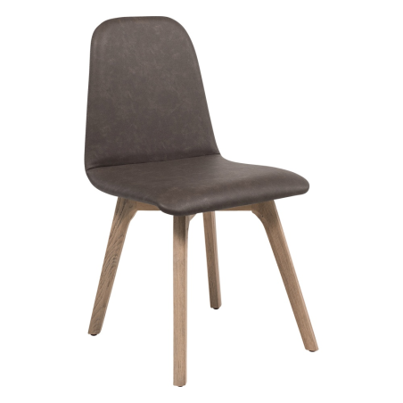 Chaise de séjour moderne matelassée en synthétique et bois - Pandora 2