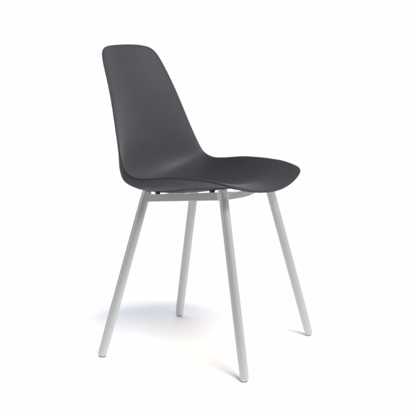 Chaise moderne en polypropylène et métal - Claudio