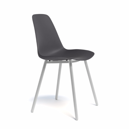 Chaise moderne en polypropylène et métal - Claudio