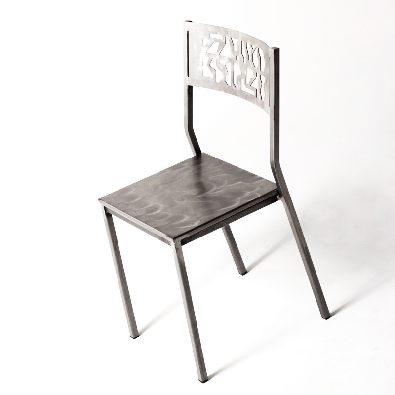 Chaise de cuisine en métal brossé - Slide