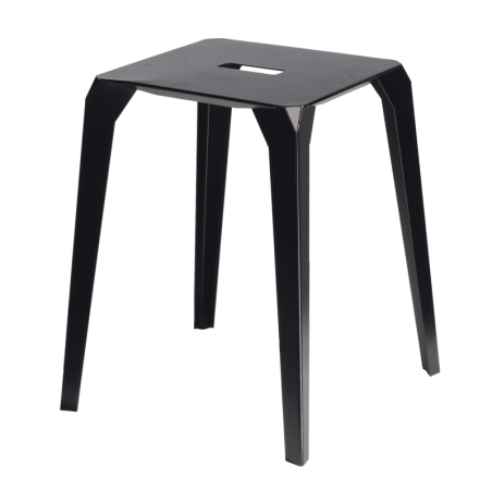 Tabouret bas extérieur en métal noir - Valence