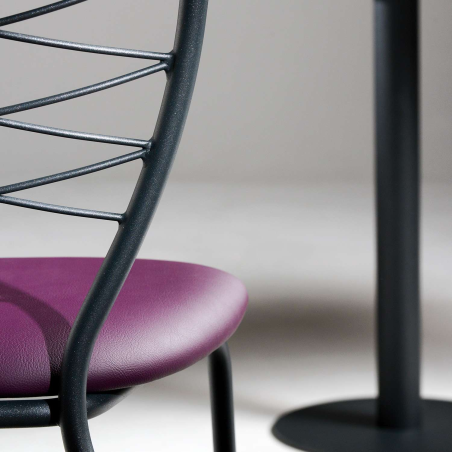 Chaise de cuisine en synthétique mauve et métal - Romance