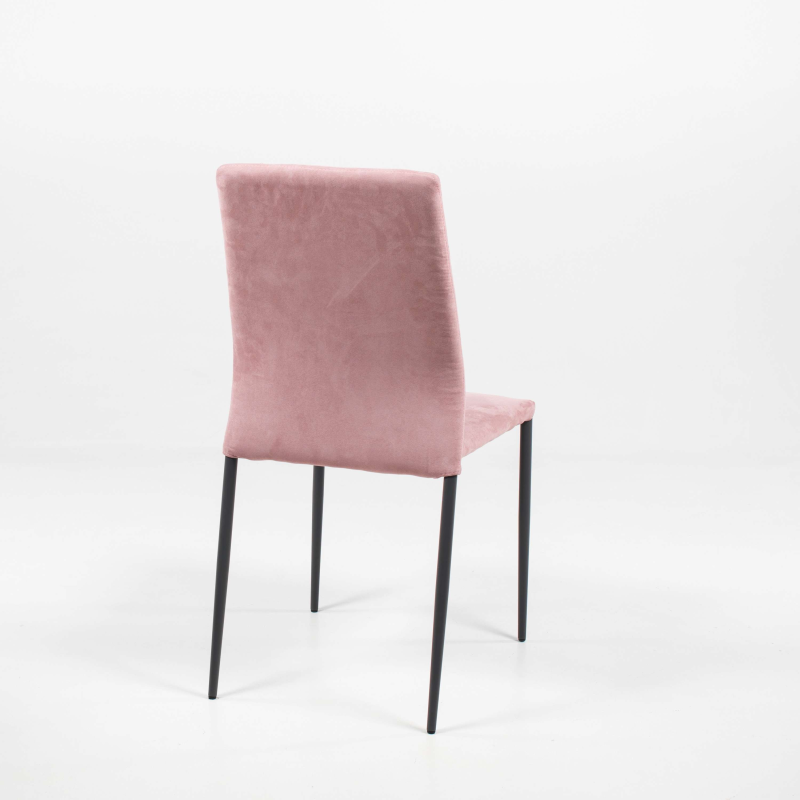 Chaise en tissu rose et métal - Kendra