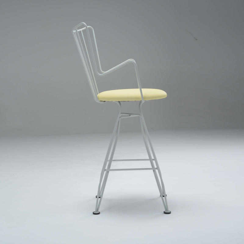 Tabouret snack design made in France jaune et blanc - Well