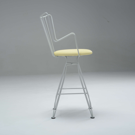 Tabouret snack design made in France jaune et blanc - Well