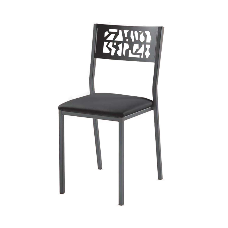 Chaise en métal style industriel assise rembourrée - Slide Industrie