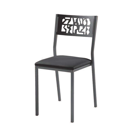 Chaise en métal style industriel assise rembourrée - Slide Industrie