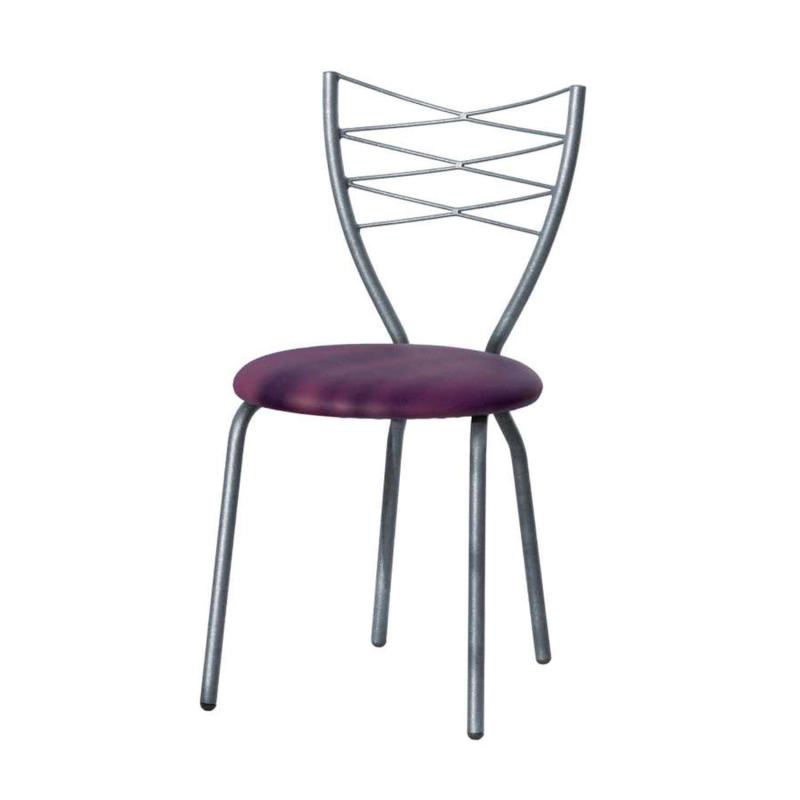 Chaise de cuisine fabrication française en synthétique mauve et métal - Romance